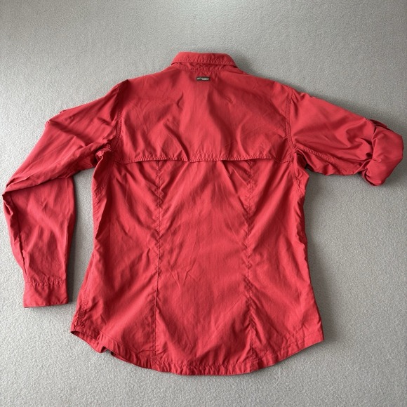 Columbia Omni Dry GRT Women's S Red Long Sleeve Button Down Shirt Outdoor Hiking - Picture 11 of 16